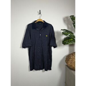 VTG Masters Amen Corner Navy Striped 100% Cotton Men's‎ Polo Shirt Size XL